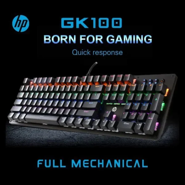 Hp mechanical gaming keyboard gk100 available in cheapest price at daddu charger rawalpindi pakistan