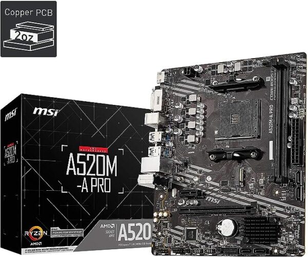 Msi a520m a pro ddr4 amd motherboard dadducharger. Com 1