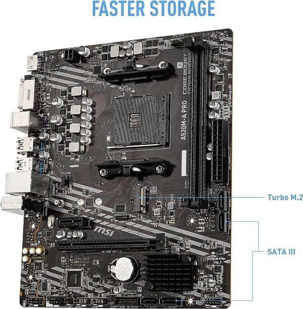 Msi a520m a pro ddr4 amd motherboard dadducharger. Com 3