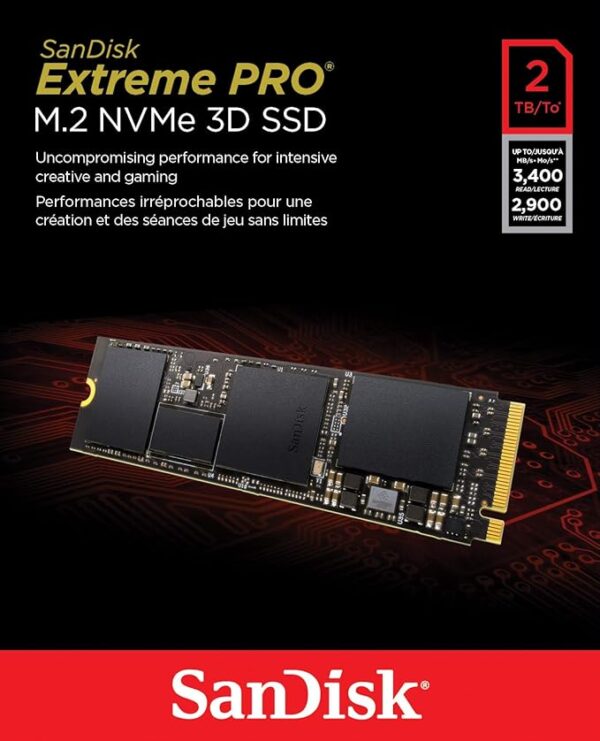 SANDISK Extreme PRO M.2 NVME 3D 2TB NVME available in cheapest price at Daddu Charger Rawalpindi Pakistan