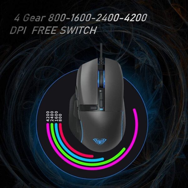 Aula F808 RGB Optical Wired Gaming Mouse with 4-Speed DPI Best Price in Pakistan at Daddu Charger