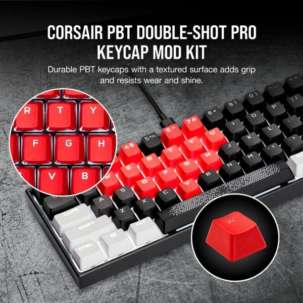 Corsair pbt double-shot pro keycap mod kit — origin red best price in pakistan at daddu charger