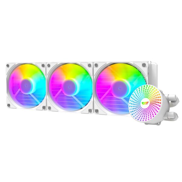 Darkflash radiant dc 360 argb all in one 360mm liquid cpu cooler best price in pakistan at dadducharger. Com white 2