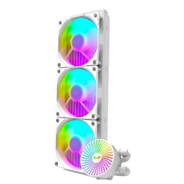 Darkflash radiant dc 360 argb all in one 360mm liquid cpu cooler best price in pakistan at dadducharger. Com white 3