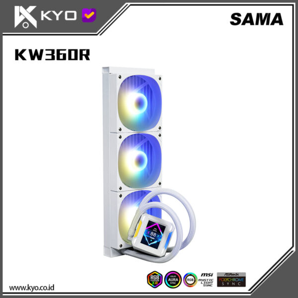 SAMA KW360R LCD Display 360mm Liquid Cooler White