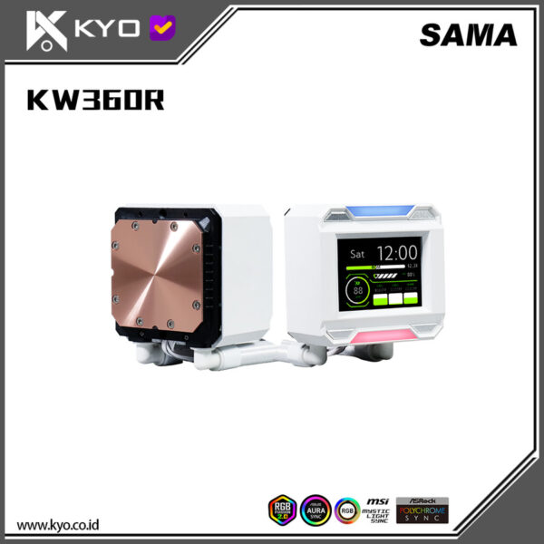 SAMA KW360R LCD Display 360mm Liquid Cooler White - Image 2