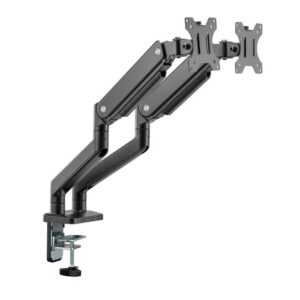 MXG BMA-24U Dual Monitor Premium Aluminum Spring-Assisted With 3.0 USB Cable Monitor Arm Matte Black1