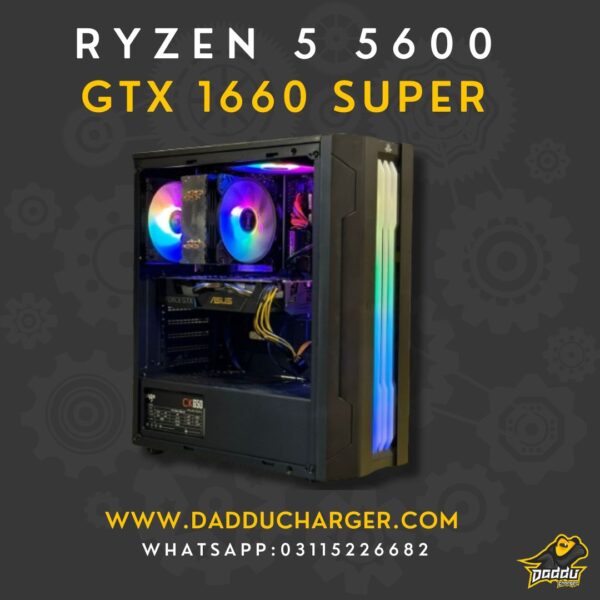 Best 7 Ryzen 5 5600 with 1660 Super Gaming PC Build available in cheapest price at Daddu Charger Rawalpindi Pakistan
