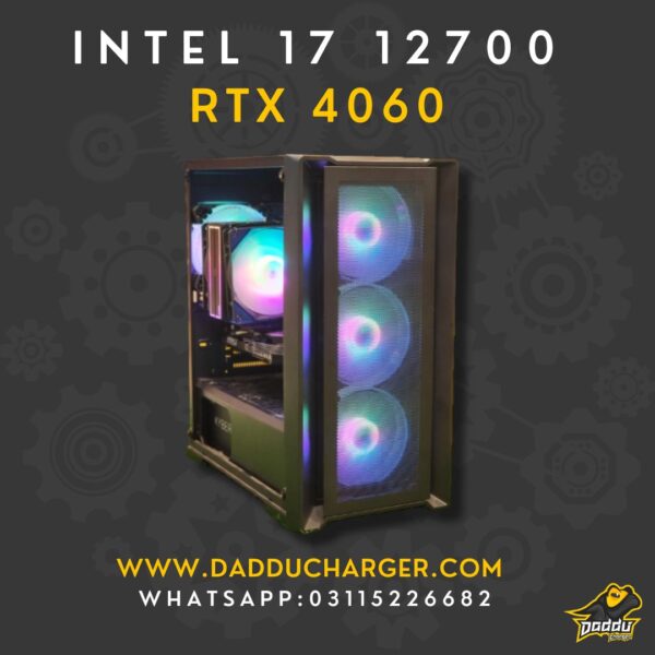 Best Intel i7 12700 with RTX 4060 Gaming PC Build available in cheapest price at Daddu Charger Rawalpindi Pakistan