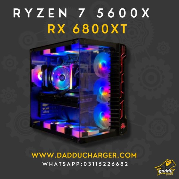 Best Ryzen 7 5600X with RX 6800 XT in 2024 available in cheapest price at Daddu Charger Rawalpindi Pakistan