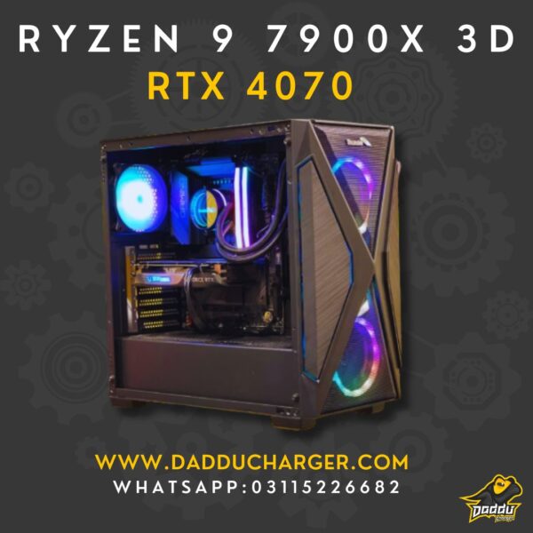 Best ryzen 9 7900x 3d with rtx 4070 gaming pc available in cheapest price at daddu charger rawalpindi pakistan