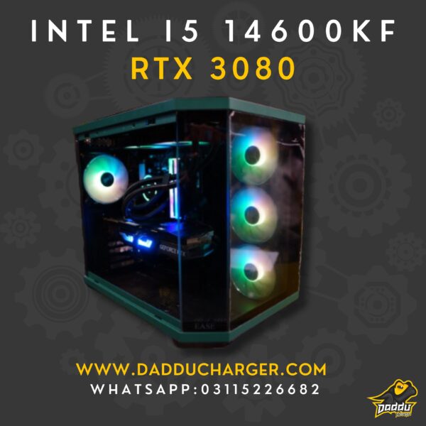 Best intel 15 14600kf with rtx 3080 10gb in 2024 available in cheapest price at daddu charger rawalpindi pakistan