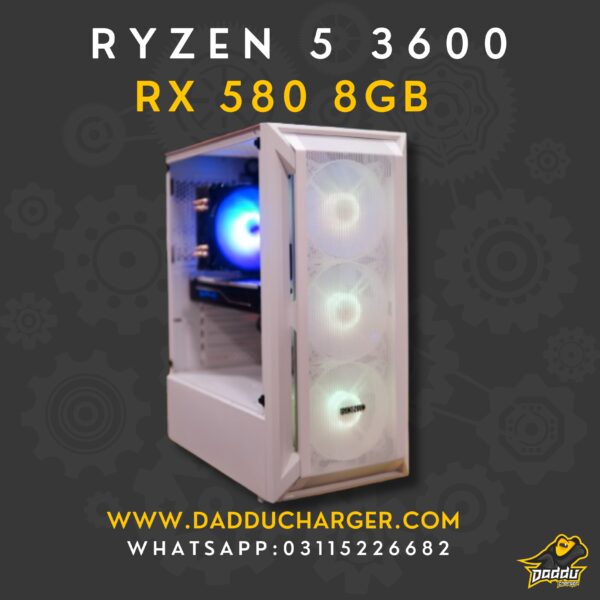 Best ryzen 5 3600 with rx 580 gaming pc available in cheapest price at daddu charger rawalpindi pakistan