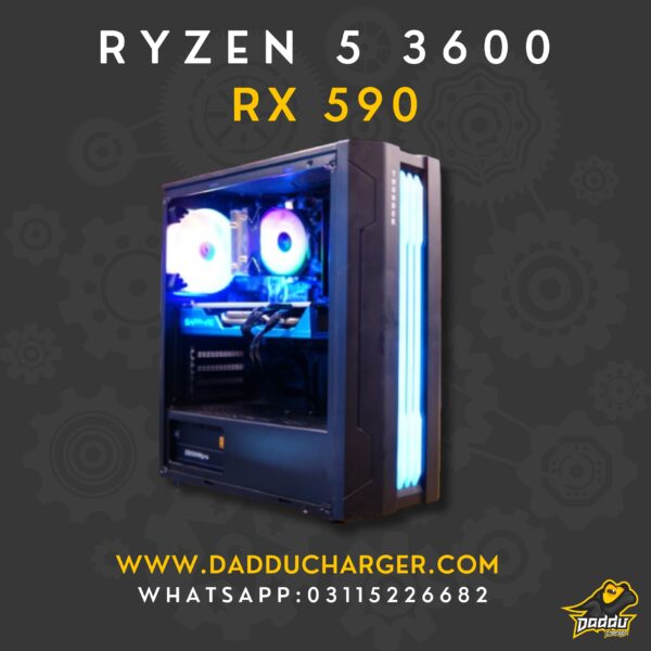 Best Ryzen 5 3600 with RX 590 in 2024 available in cheapest price at Daddu Charger Rawalpindi Pakistan