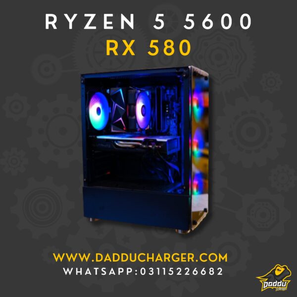 Best ryzen 5 5600 with rx 580 in 2024 available in cheapest price at daddu charger rawalpindi pakistan