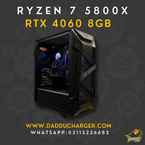 Best ryzen 7 5800x with rtx 4060 8gb gaming pc build available in cheapest price at daddu charger rawalpindi pakistan