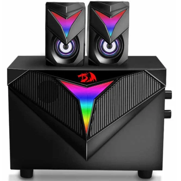 Redragon toccata gs700 gaming speakers aux 3 5mm stereo surround music rgb 2 1 heavy